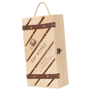 Customized Logo akzeptable Holz Weinkasse für Rotwein Flasche Geschenkbehälter Box