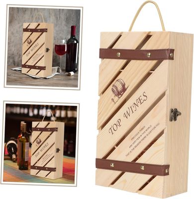 Customized Logo akzeptable Holz Weinkasse für Rotwein Flasche Geschenkbehälter Box