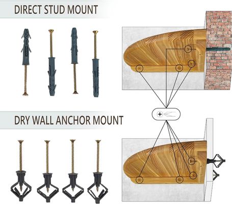 Wandmontiertes Eckregal aus Holz für TV-Zubehör und Fotoraum für kleine Pflanzen