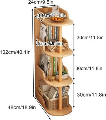 Home Office Freistehender Holzbuchregal Wand Ecke Buchschrank Custom Design Organisator