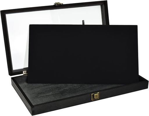 Anpassungsgröße Logo Farbe Holzschmuck Anzeige Lagerbox mit Deckel aus massivem Holz