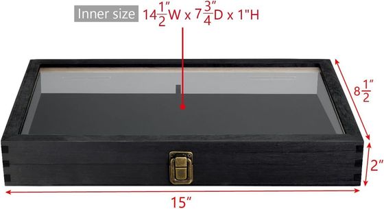 Anpassungsgröße Logo Farbe Holzschmuck Anzeige Lagerbox mit Deckel aus massivem Holz