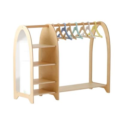 Home Möbel Montessori Kinder Kleidungsregal Garderobe mit Spiegel und hohe Menge
