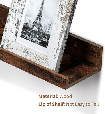 Raum sparende Küche aus 5 kleinen Bildern Randhaus Holz schwimmende Regale für die Wand