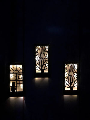 Handgefertigte Holz LED Wanddekoration für Schlafzimmer Quadrat über dem Bett Thema Liebe