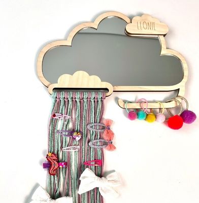 Kinderspiegel mit Haarklemm und Gummibandhalter