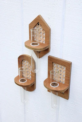 Wandhänger Boho Hydro-Pflanzer Wandpflanzer mit Seidenbildschirmdruck/Verbrannt