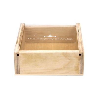 Personalisierte Logo-Branding Akzeptable Holzbox mit Gleitdeckel 10x10x3.8cm