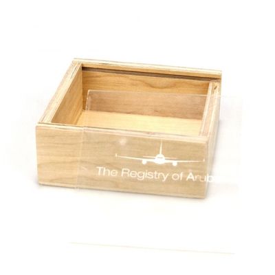 Personalisierte Logo-Branding Akzeptable Holzbox mit Gleitdeckel 10x10x3.8cm