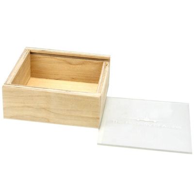 Personalisierte Logo-Branding Akzeptable Holzbox mit Gleitdeckel 10x10x3.8cm