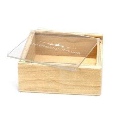 Personalisierte Logo-Branding Akzeptable Holzbox mit Gleitdeckel 10x10x3.8cm