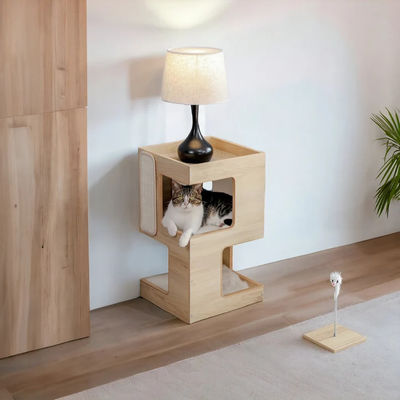 Customized Form Katze Klettern Kratzer Spielzeug Baum Moderne Holz Haustier Geschenke für Katzenhaus