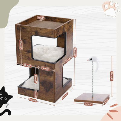 Customized Form Katze Klettern Kratzer Spielzeug Baum Moderne Holz Haustier Geschenke für Katzenhaus