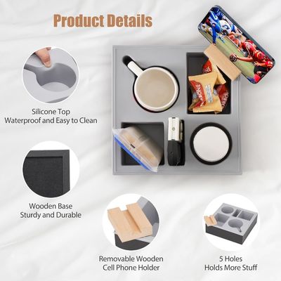 Silikon Holz Couch Caddy Organisator für wasserdichte Sofa Auto Annahme von kundenspezifischen Bestellung