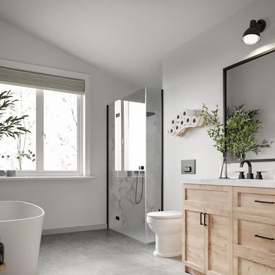 Anpassungslogo Akzeptables Holz Schrank Toilettenpapierhalter Regal für Bad