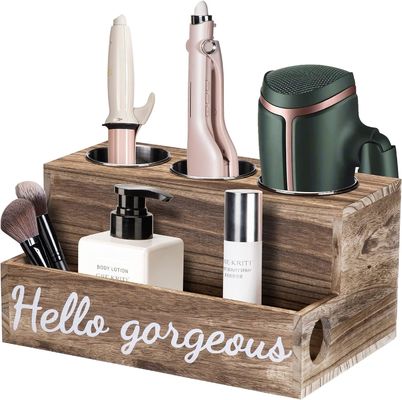 Halten Sie Ihr Badezimmer mühelos sauber mit diesem Holz-Haartrockner- und -Gelenkhalter