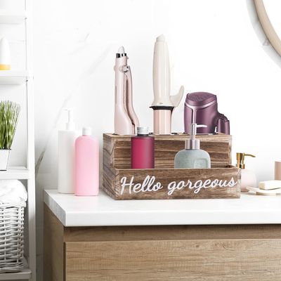 Halten Sie Ihr Badezimmer mühelos sauber mit diesem Holz-Haartrockner- und -Gelenkhalter