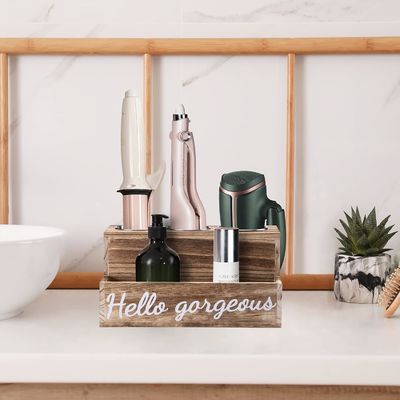 Halten Sie Ihr Badezimmer mühelos sauber mit diesem Holz-Haartrockner- und -Gelenkhalter