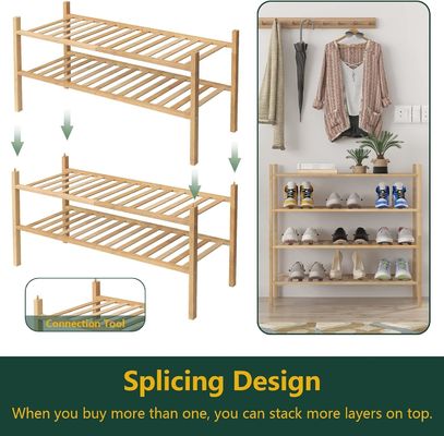 Drei-Schicht-Multifunktions-Schuheck aus Bambus Die ultimative Schrankspeicherlösung