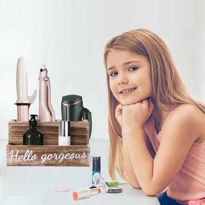 Halten Sie Ihr Badezimmer mühelos sauber mit diesem Holz-Haartrockner- und -Gelenkhalter