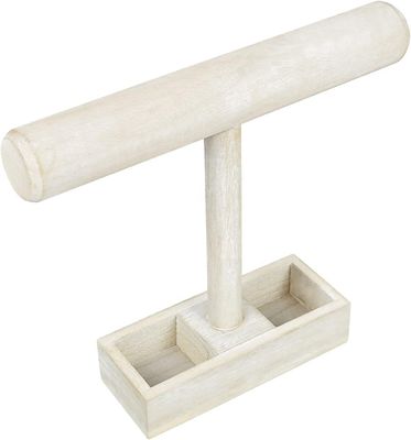 Wohnzimmer Holz T-Bar Schmuck-Display-Stand mit 2-Abteil-Speicherfach