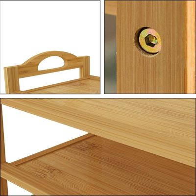 Holz 5-Schicht-natürlicher Bambus Schuhregal Stapelbares Lagerregal für Multi-Funktion OEM