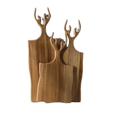 Mehrzweck-Oliven-Akazien-Schnittbretter 3er-Satz mit Handgriff