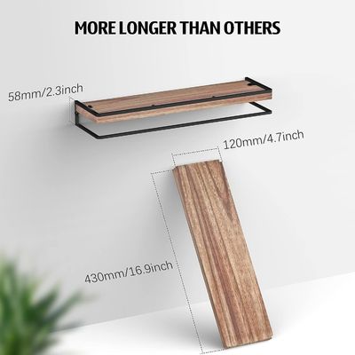 Set von 2 rustikalen Holz Wandlager Schwebende Regale für Wohnzimmer Möbel Custom