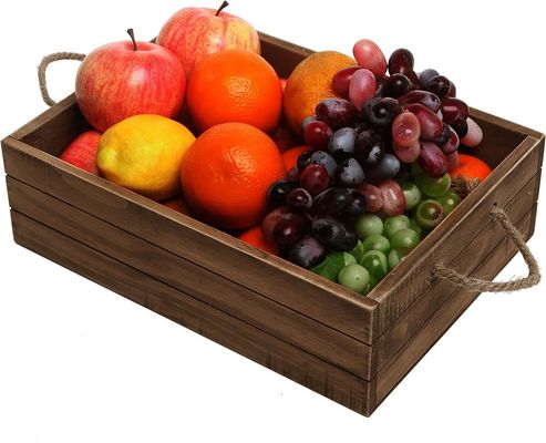 Umweltschonende Rustikale Braunholzgeschenkbox mit Seilgriffen für umweltbewusste Käufer