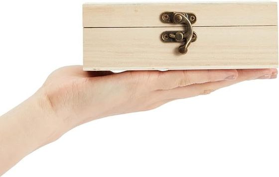 6 Packung Vorderklappen Scharnierdeckel Unfertiges Holzhandwerk Kisten für andere Geschenke Handwerk