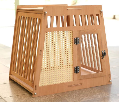 Naturholz Farbe Holz Innenhaus Hund Katzenhaus Kiste mit Tür in Weiß