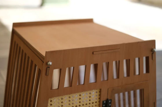 Naturholz Farbe Holz Innenhaus Hund Katzenhaus Kiste mit Tür in Weiß