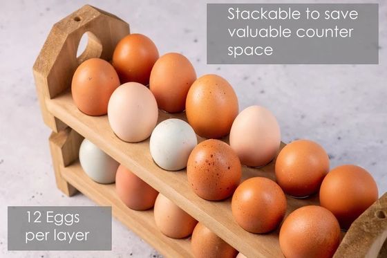 Holz-Eierkarton-Tray Handgefertigt Bambus oder Holz-Eierhalter für die Bauernhausküche