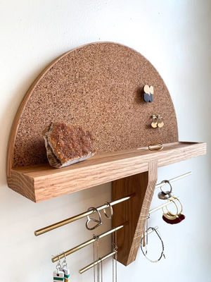 Mini Holzbox Wandmontage Schmuckhalter und Organisator für unfertige Birkenholzfarbe