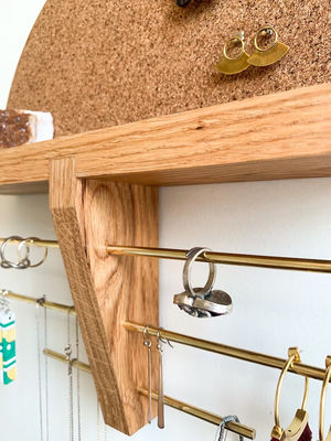 Mini Holzbox Wandmontage Schmuckhalter und Organisator für unfertige Birkenholzfarbe