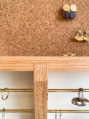 Mini Holzbox Wandmontage Schmuckhalter und Organisator für unfertige Birkenholzfarbe