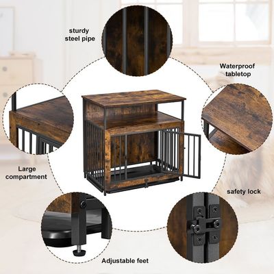 Holzhundekiste 202406 Doppeltürer Großhundekäfig mit Schiebefläche