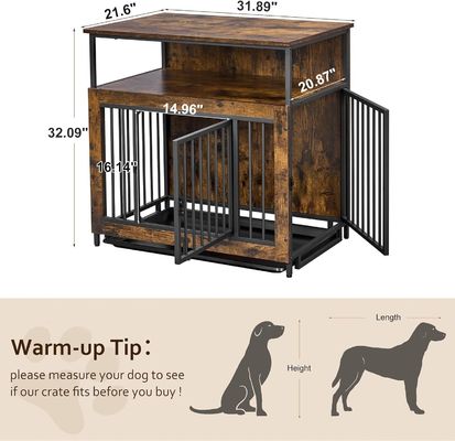 Holzhundekiste 202406 Doppeltürer Großhundekäfig mit Schiebefläche