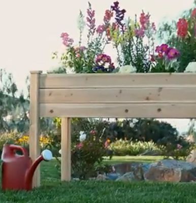 48x24x30in hochgebaute Holzpflanzschachtel für Hinterhof Glanzlaminierung Holz