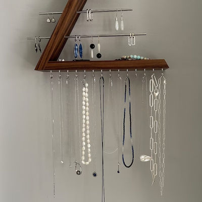 Logo angepasst akzeptabel unfertiges Birkenholz Farbe hängende Walnuss Schmuck Organisator