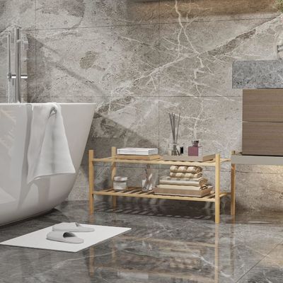 Multifunktionale 2-Stufen-Bamboo-Stackbare Schuhregal-Organisator für funktionales Design