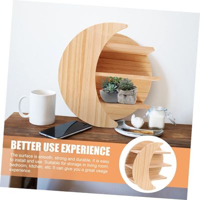 Platz sparen mit Holz Mond Wandmontage Schwimmbänder Nachhaltige Lagerlösung