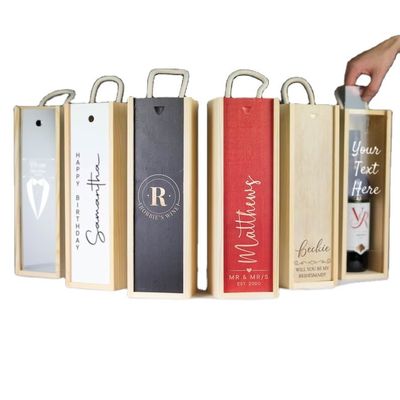 Bestellungen auf Maßnahme akzeptiert Laser-gravierte Holzweinkiste mit Acryl-Einlagen und Gleitdeckel