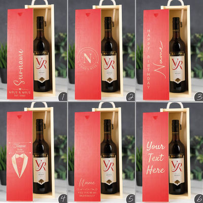 Bestellungen auf Maßnahme akzeptiert Laser-gravierte Holzweinkiste mit Acryl-Einlagen und Gleitdeckel