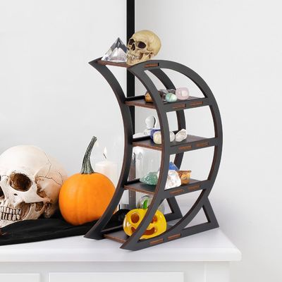 Wohnung Holzkristallregal Halter Mond Dekorationsregale für Wohnzimmer