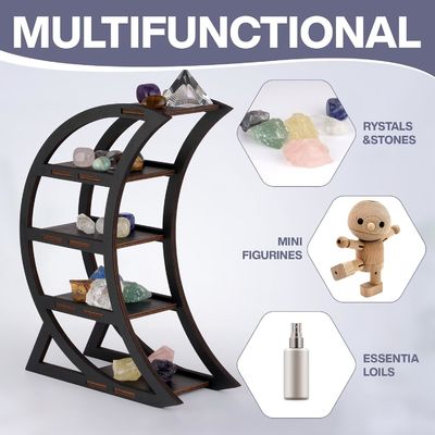 Wohnung Holzkristallregal Halter Mond Dekorationsregale für Wohnzimmer