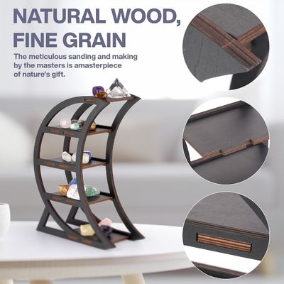 Wohnung Holzkristallregal Halter Mond Dekorationsregale für Wohnzimmer