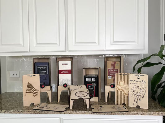 Holz Weinkarton Anzeige Halt für mehrere Größen von Boxen Handgefertigte Weinkartonhalter