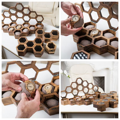 Schieberde Umwelt- Holzuhrbox Personalisierte Anzeige für Männer