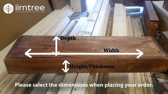 Rustikales Holz Schwebende Regale 3 Zoll dick 10 Zoll tief anpassbar OEM ODM